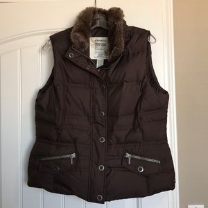Eddie Bauer brown goose down vest